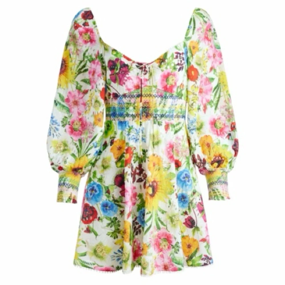 NWT Alice + Olivia Crawford Sweetheart Mini Dress Size 0 Sunday Stroll/Multi